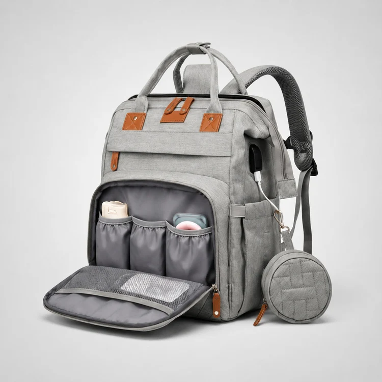 Nesti BabyNest Bag with its pockets open